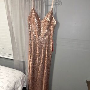 Ballgown Length Dress, Rose Gold